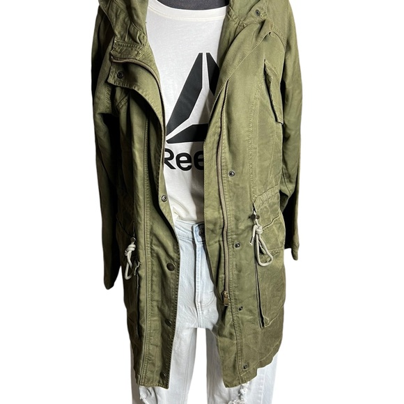 American Eagle Jacket Womens Size XS Green Military Lightweight Coat Hooded - Picture 6 of 12